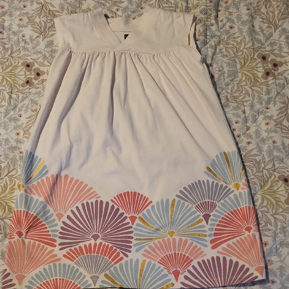 Tea Collection Pink and Blue Pleated Sundress with Flutter Sleeves